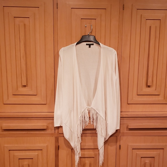 Banana Republic Sweaters - Banana Republic, Winter white cardigan with fringe Banana Republic Sweaters - Banana Republic, Winter white cardigan with fringe